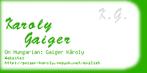 karoly gaiger business card